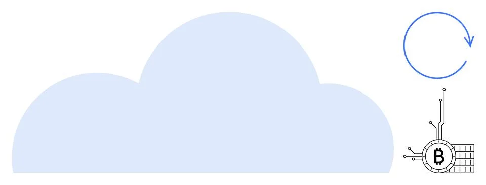 Cloud Computing Integration with Cryptocurrency and Blockchain Technology Stock Illustration