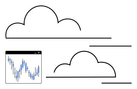 Cloud Computing Integration with Data Analytics in Modern Technology Concept Illustrazione stock