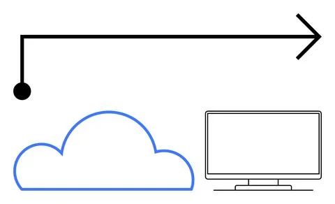 Cloud Computing Integration with Network and Desktop Display for Seamless D.. Stock Illustration