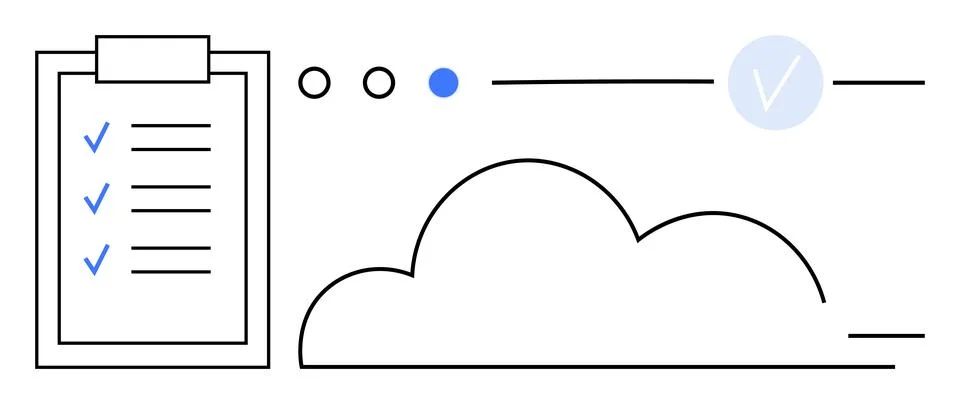 Cloud Computing Integration with Task Management and Progress Monitoring Stock Illustration