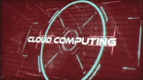 Cloud Computing Intelligence Words In Techno Sci Fi Stock Footage 346535121