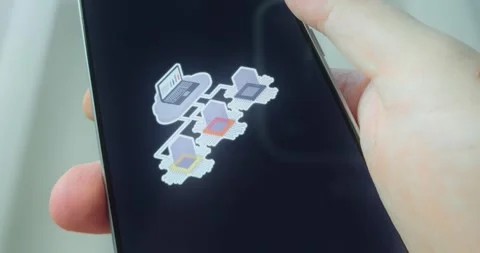 Cloud computing interacting with multiple processing units, presentation Video stock 313443804