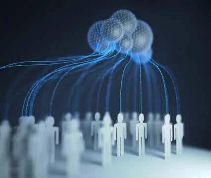 Cloud Computing Interconnected People Stockillustratie