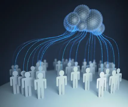 Cloud Computing Interconnected People Illustrazione stock