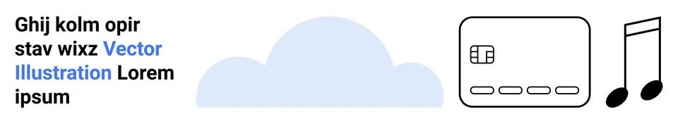 Cloud Computing Interface with Music and Data Management Icons Stock Illustration