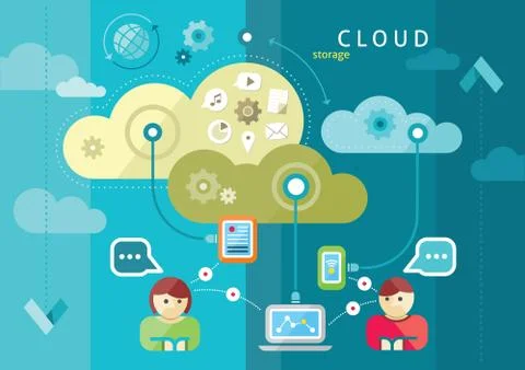 Cloud computing internet concept Ilustração Stock