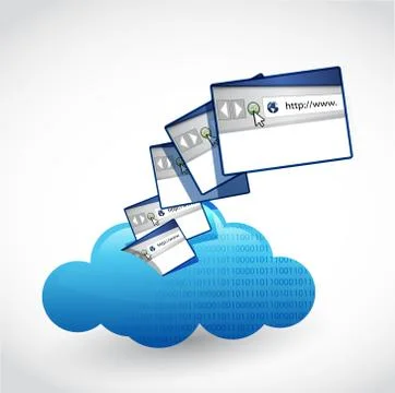Cloud computing internet concept illustration design over white Illustrazione stock