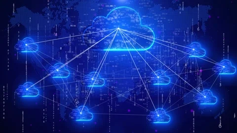 Cloud computing Internet connection information transmission technology back Stock Footage 141443754