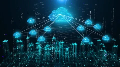 Cloud computing, Internet data center, information transmission, Internet of Stock Footage 141443479