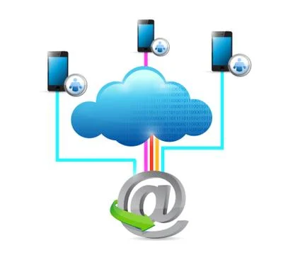 Cloud computing internet network concept illustration design over a white bac Illustrazione stock