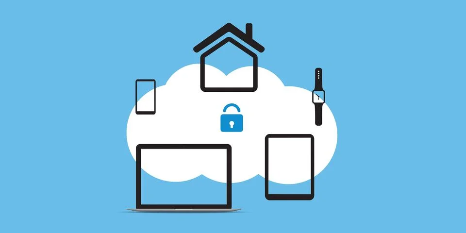 Cloud Computing, Internet Security, Information Safety, Data Protection Con.. Stock Illustration