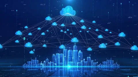 Cloud computing Internet smart city Stock Footage 193979154