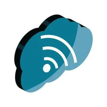 Cloud computing internet technology isometric isolated icon Stock Illustration