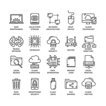 Cloud computing. Internet technology. Online services. Data, information イラスト素材