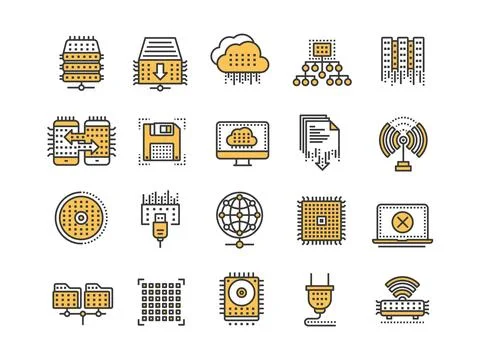 Cloud computing. Internet technology. Online services. Data processing Illustrazione stock