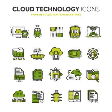 Cloud computing. Internet technology. Online services. Data, information イラスト素材
