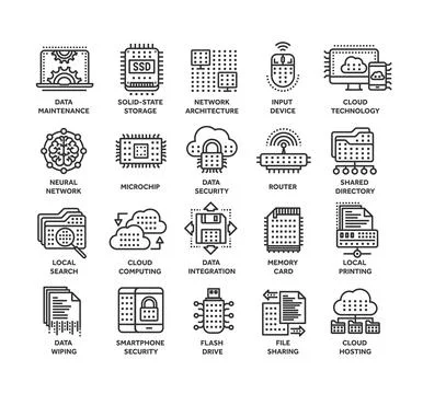 Cloud computing. Internet technology. Online services. Data, information イラスト素材