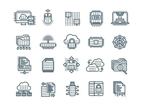 Cloud computing. Internet technology. Online services. Data, information Illustrazione stock