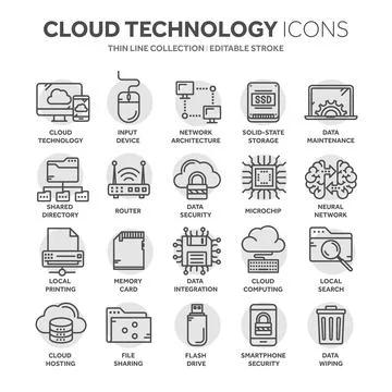 Cloud computing. Internet technology. Online services. Data, information イラスト素材
