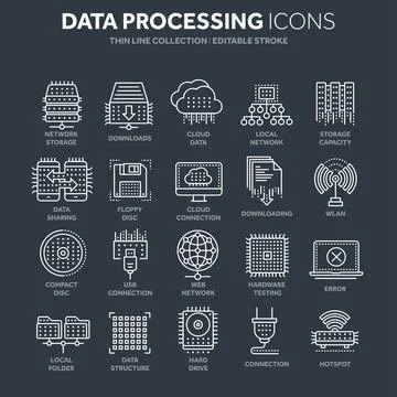 Cloud computing. Internet technology. Online services. Data, information 스톡 일러스트