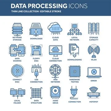 Cloud computing. Internet technology. Online services. Data, information 스톡 일러스트