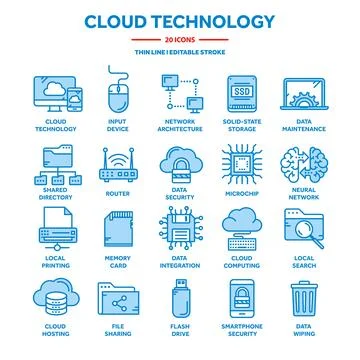 Cloud computing. Internet technology. Online services. Data, information イラスト素材