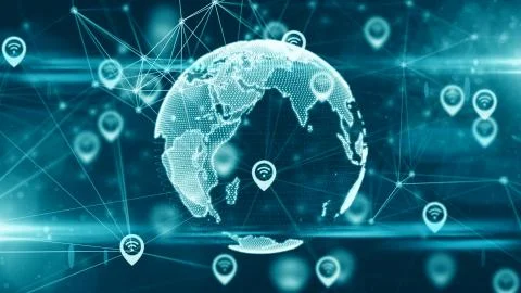 Cloud computing Internet of things IoT connected mobile device network Stockillustratie