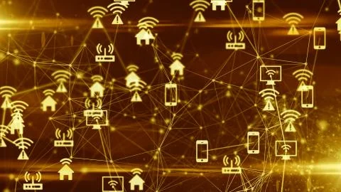 Cloud computing Internet of things IoT connected mobile device network Stockillustratie