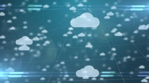 Cloud computing Internet of things IoT connected storage device network Stock Illustration