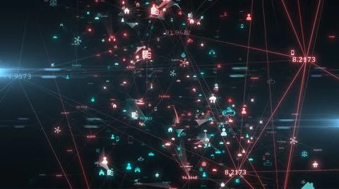 Cloud computing Internet of things IoT connected device network - render  イラスト素材