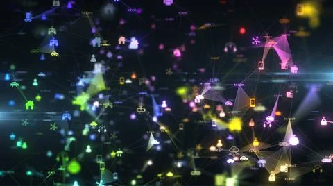 Cloud computing Internet of things IoT connected device network Stock Illustration