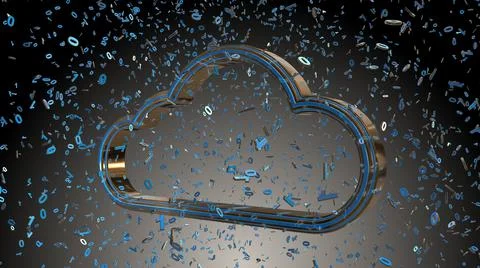 Cloud computing IOT big data network data storage using information tech Stock Illustration