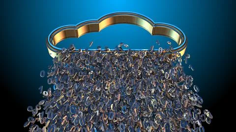 Cloud computing IOT big data network data storage using information tech Stock Illustration