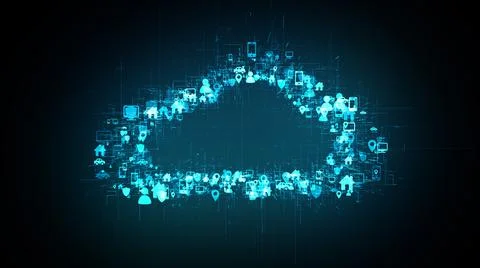 Cloud computing IOT mobile data network connectivity information technology  Stock Illustration