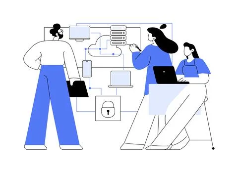 Cloud Computing isolated cartoon vector illustrations. Stock Illustration