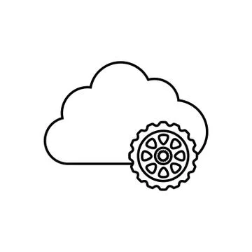 Cloud computing isolated icon Illustrazione stock
