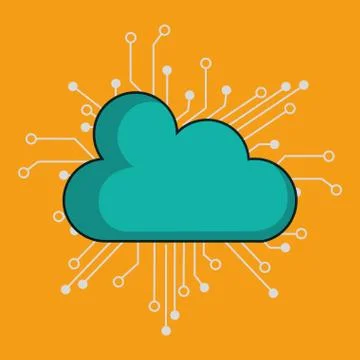 Cloud computing isolated icon Illustrazione stock