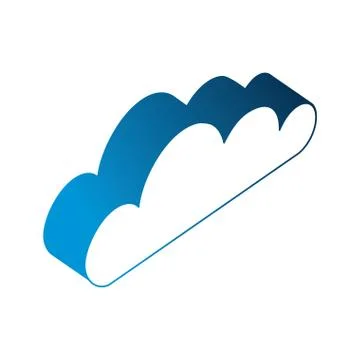 Cloud computing isometric icon 스톡 일러스트