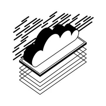 Cloud computing isometric icon Stock Illustration