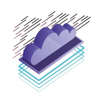 Cloud computing isometric icon 스톡 일러스트