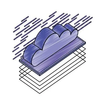 Cloud computing isometric icon Stock Illustration