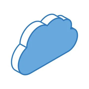 Cloud computing isometric icon 스톡 일러스트