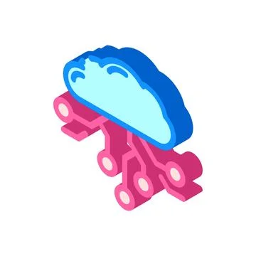 Cloud computing isometric icon vector illustration Stock Illustration