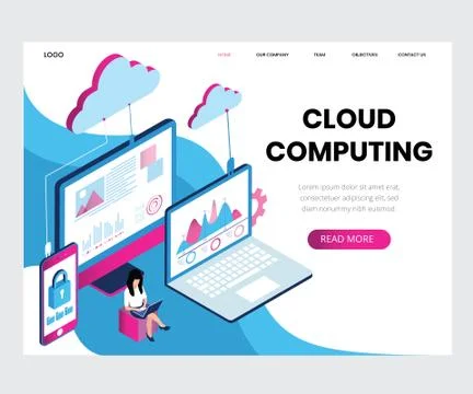 Cloud Computing isometric Stock Illustration