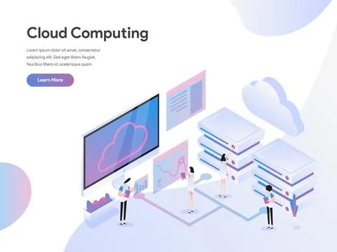 Cloud Computing Isometric Illustration Concept Stock Illustration
