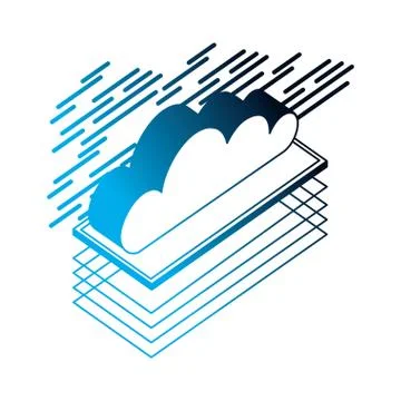 Cloud computing isometric storage data Stock Illustration