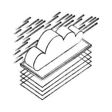 Cloud computing isometric storage data 스톡 일러스트