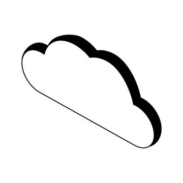 Cloud computing isometric symbol in black and white Stock Illustration