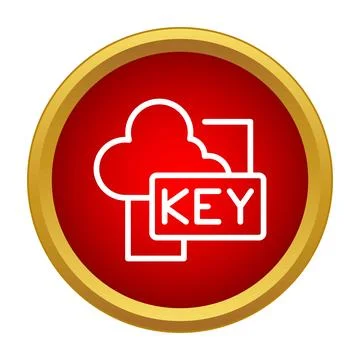 Cloud computing key access security icon Stock Illustration