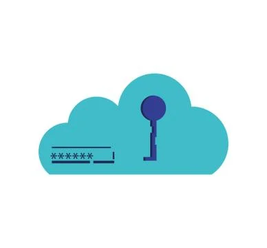 Cloud computing with key isolated icon Illustrazione stock